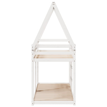 vidaXL Bunk Bed without Mattress White 75x190 cm Small Single Solid Wood Pine