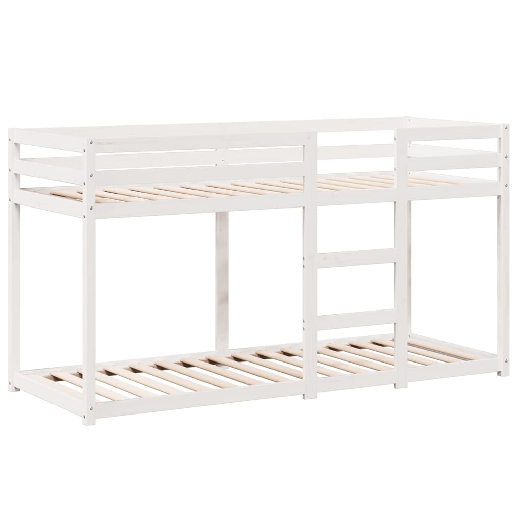 vidaXL Bunk Bed without Mattress White 75x190 cm Small Single Solid Wood Pine