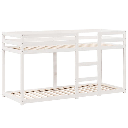 vidaXL Bunk Bed without Mattress White 75x190 cm Small Single Solid Wood Pine