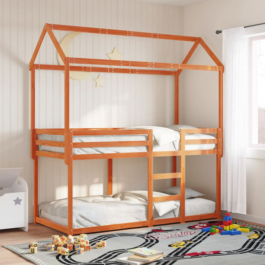 vidaXL Bunk Bed without Mattress Wax Brown 80x200 cm Solid Wood Pine