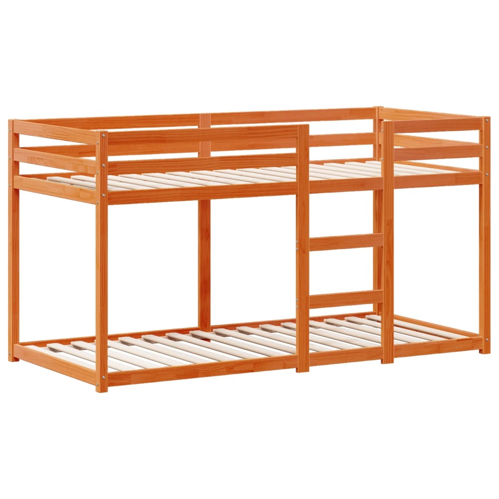 vidaXL Bunk Bed without Mattress Wax Brown 90x190 cm Single Solid Wood Pine