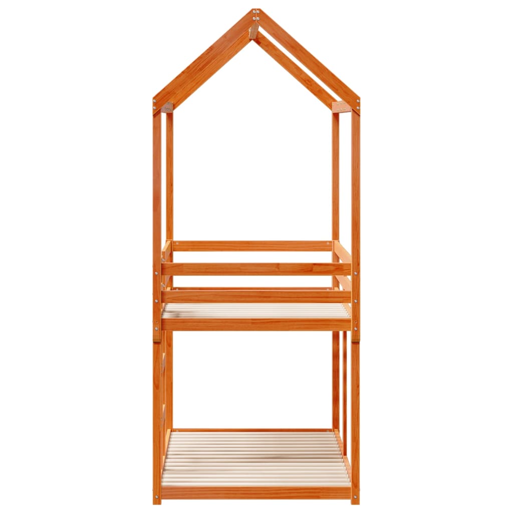 vidaXL Bunk Bed without Mattress Wax Brown 90x190 cm Single Solid Wood Pine