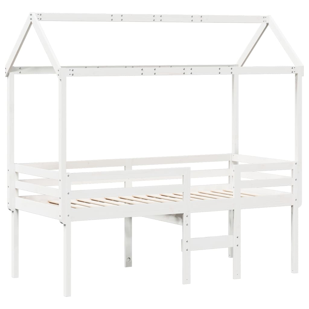 vidaXL High Sleeper Bed without Mattress White 80x200 cm Solid Wood Pine