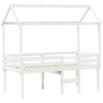 vidaXL High Sleeper Bed without Mattress White 80x200 cm Solid Wood Pine