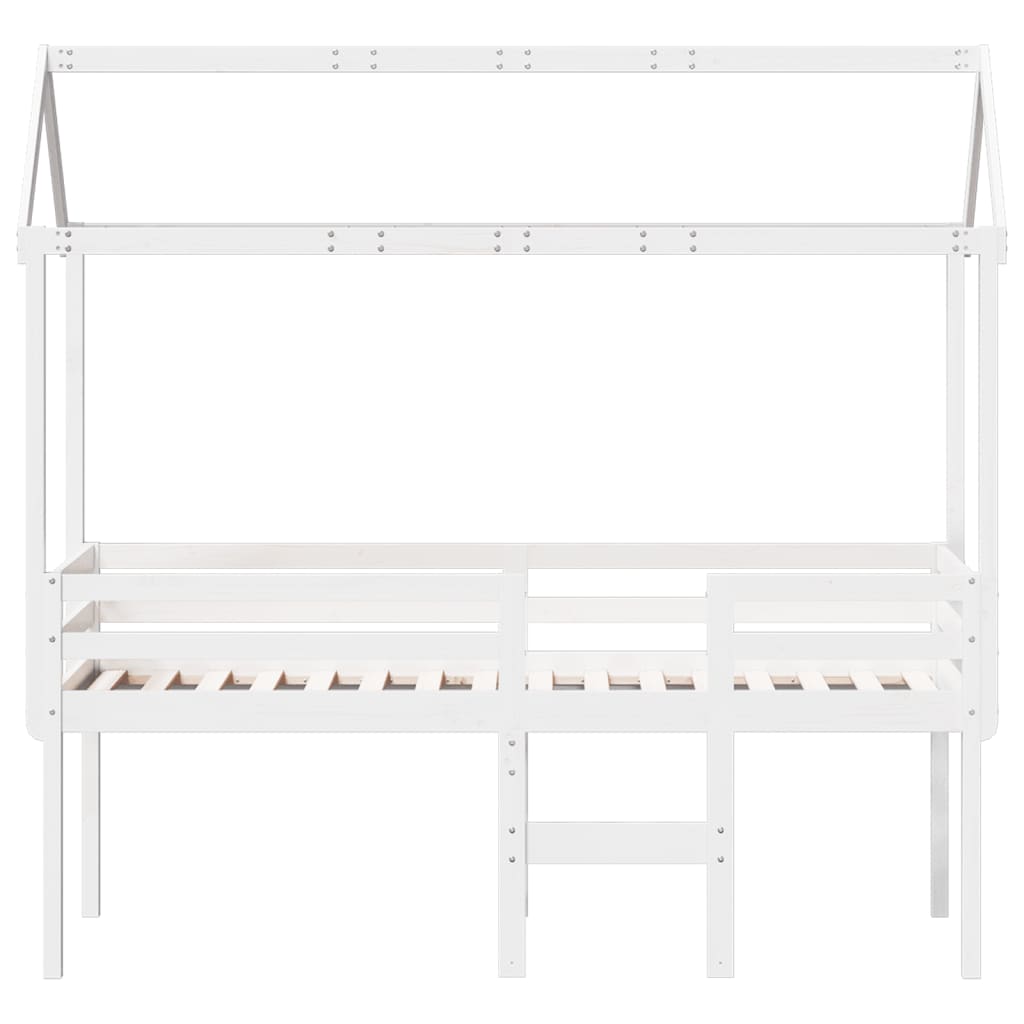vidaXL High Sleeper Bed without Mattress White 80x200 cm Solid Wood Pine