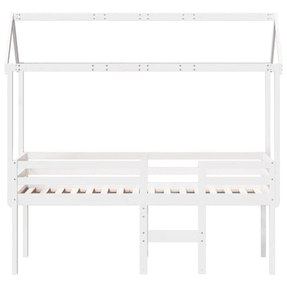vidaXL High Sleeper Bed without Mattress White 80x200 cm Solid Wood Pine