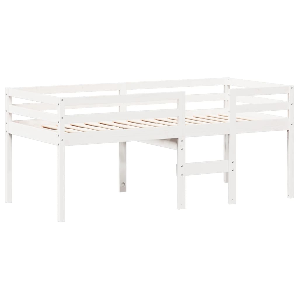 vidaXL High Sleeper Bed without Mattress White 80x200 cm Solid Wood Pine