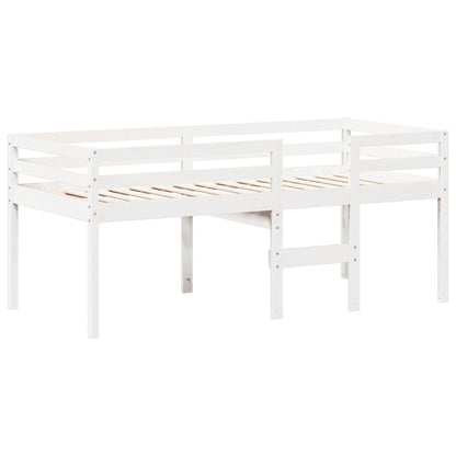 vidaXL High Sleeper Bed without Mattress White 80x200 cm Solid Wood Pine