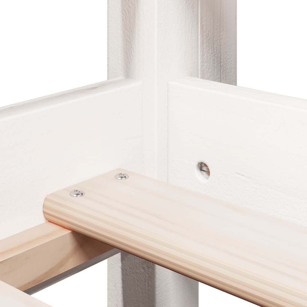 vidaXL High Sleeper Bed without Mattress White 80x200 cm Solid Wood Pine