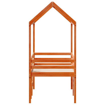 vidaXL High Sleeper Bed without Mattress Wax Brown 90x190 cm Single Solid Wood Pine