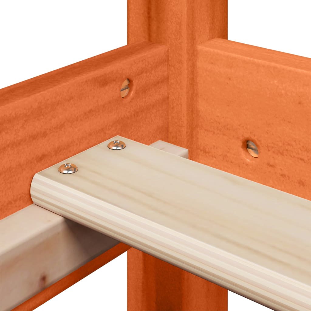 vidaXL Bed and Bench Set with Roof without Mattress Wax Brown 90x190 cm Single