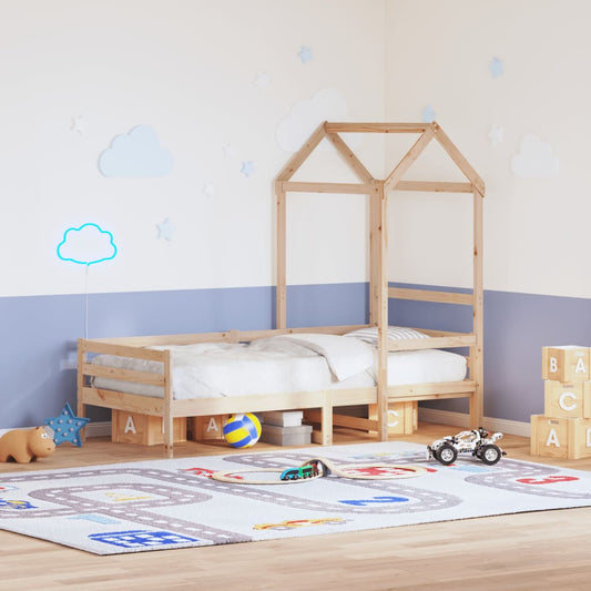 vidaXL Day Bed with Roof without Mattress 80x200 cm Solid Wood