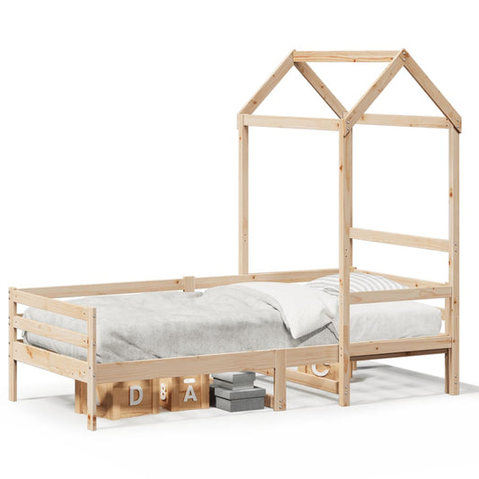 vidaXL Day Bed with Roof without Mattress 90x200 cm Solid Wood