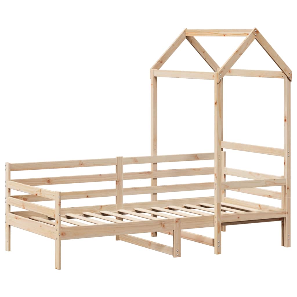 vidaXL Day Bed with Roof without Mattress 80x200 cm Solid Wood