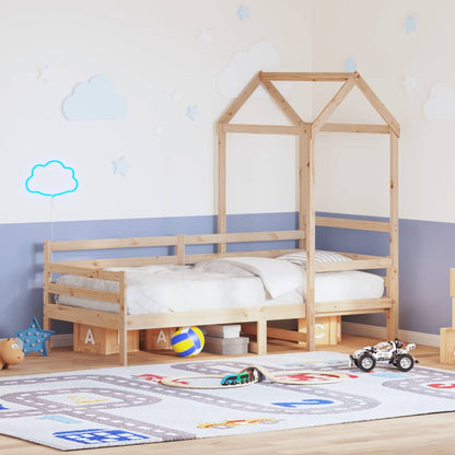 vidaXL Day Bed with Roof without Mattress 80x200 cm Solid Wood