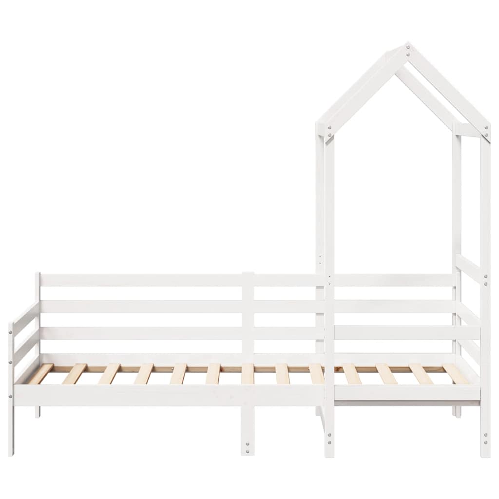 vidaXL Day Bed with Roof without Mattress White 80x200 cm Solid Wood