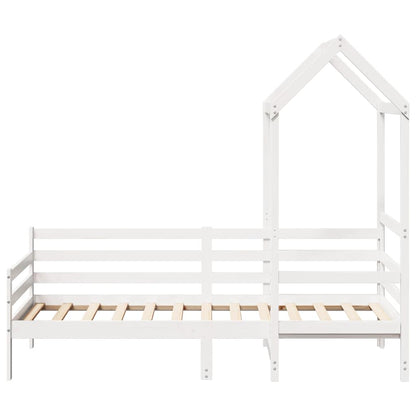 vidaXL Day Bed with Roof without Mattress White 80x200 cm Solid Wood