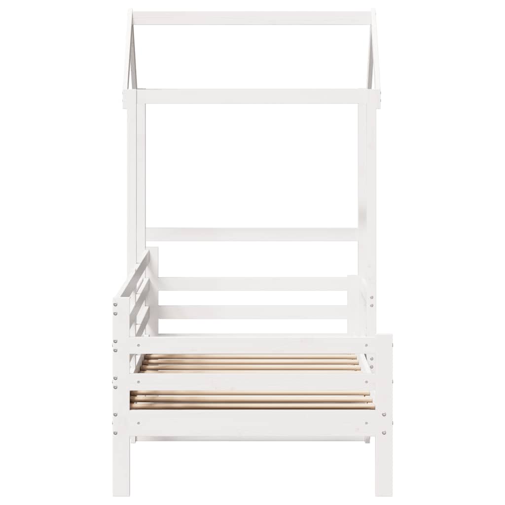 vidaXL Day Bed with Roof without Mattress White 80x200 cm Solid Wood
