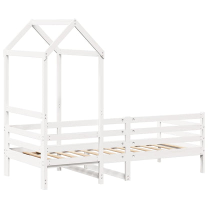 vidaXL Day Bed with Roof without Mattress White 80x200 cm Solid Wood