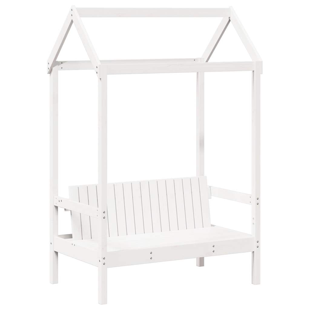 vidaXL Day Bed and Bench Set with Roof without Mattress White 80x200 cm