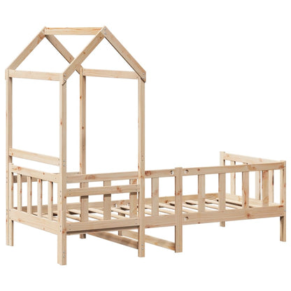 vidaXL Day Bed with Roof without Mattress 80x200 cm Solid Wood