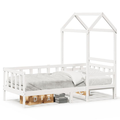 vidaXL Day Bed with Roof without Mattress White 80x200 cm Solid Wood