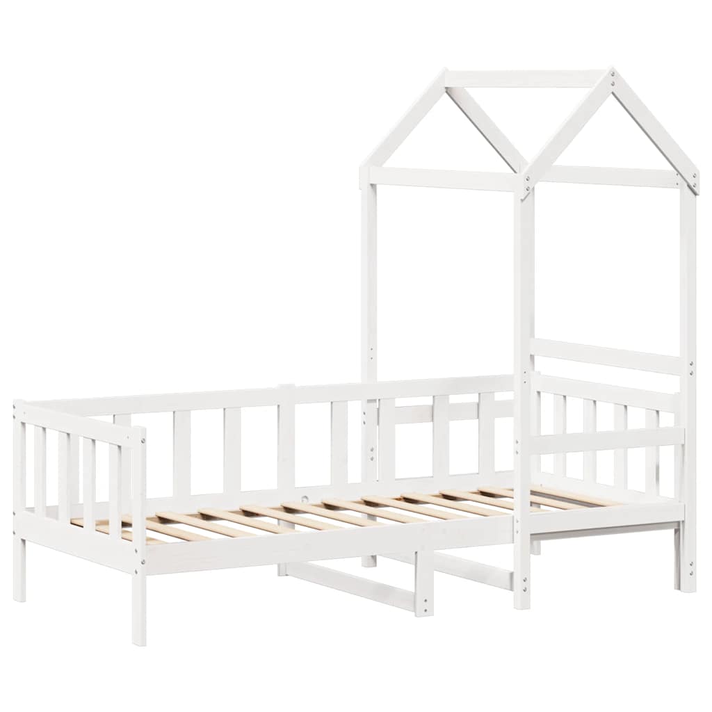 vidaXL Day Bed with Roof without Mattress White 80x200 cm Solid Wood