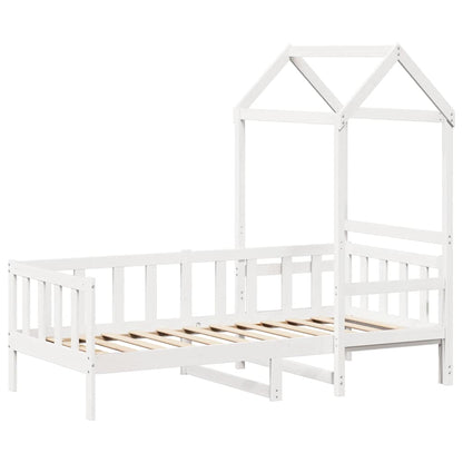 vidaXL Day Bed with Roof without Mattress White 80x200 cm Solid Wood