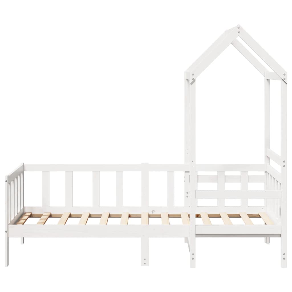 vidaXL Day Bed with Roof without Mattress White 80x200 cm Solid Wood