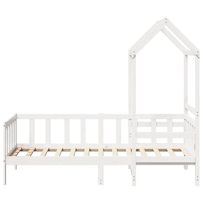 vidaXL Day Bed with Roof without Mattress White 80x200 cm Solid Wood