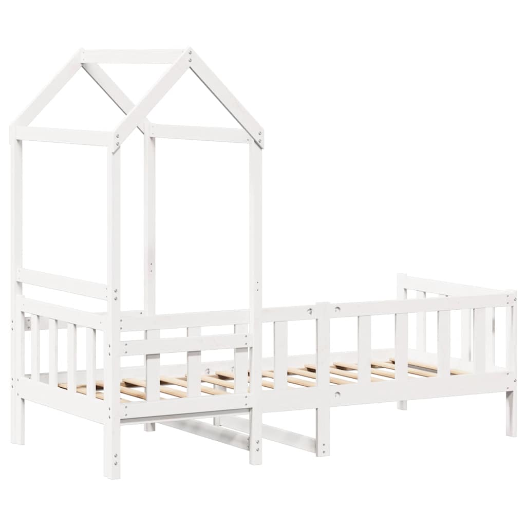 vidaXL Day Bed with Roof without Mattress White 80x200 cm Solid Wood