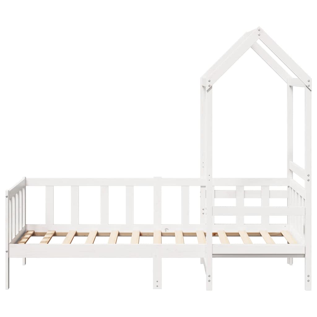 vidaXL Day Bed and Bench Set with Roof without Mattress White 80x200 cm