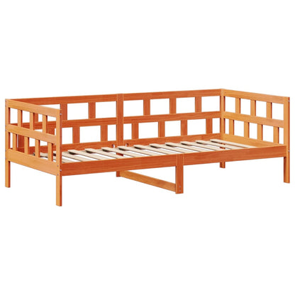 vidaXL Day Bed with Roof without Mattress Wax Brown 90x200 cm Solid Wood