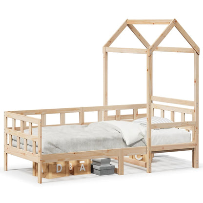 vidaXL Day Bed with Roof without Mattress 80x200 cm Solid Wood