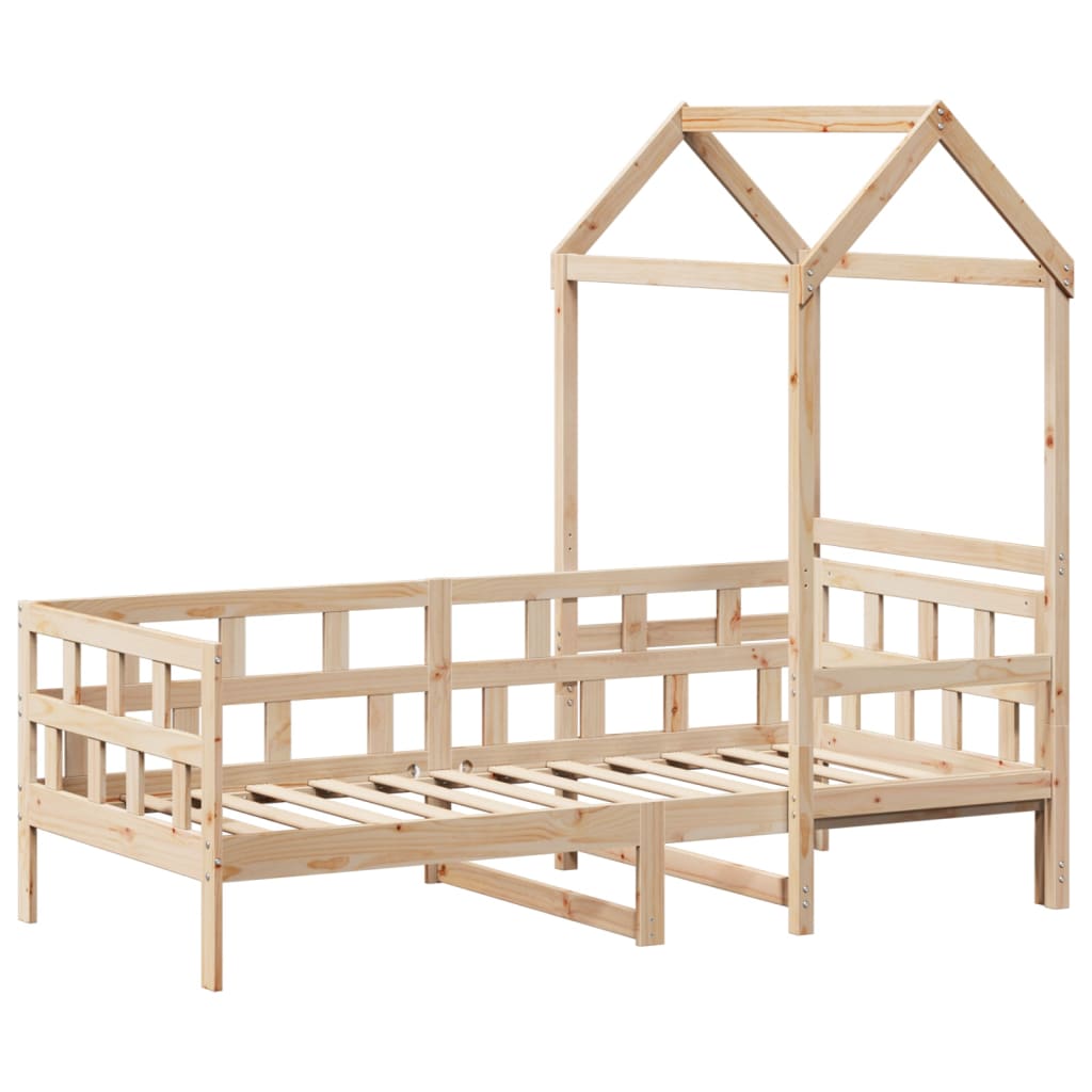 vidaXL Day Bed with Roof without Mattress 80x200 cm Solid Wood