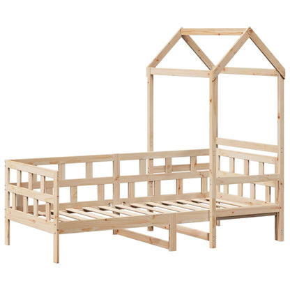 vidaXL Day Bed with Roof without Mattress 80x200 cm Solid Wood