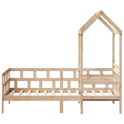 vidaXL Day Bed with Roof without Mattress 80x200 cm Solid Wood