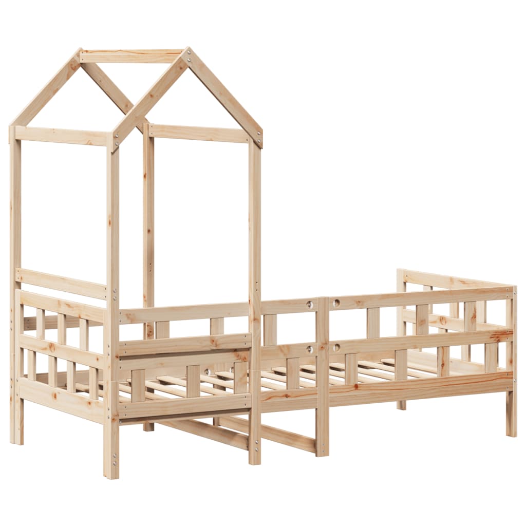 vidaXL Day Bed with Roof without Mattress 80x200 cm Solid Wood