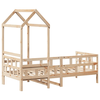 vidaXL Day Bed with Roof without Mattress 80x200 cm Solid Wood