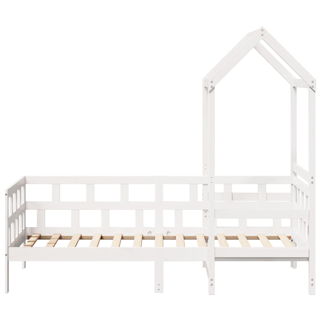 vidaXL Day Bed with Roof without Mattress White 80x200 cm Solid Wood