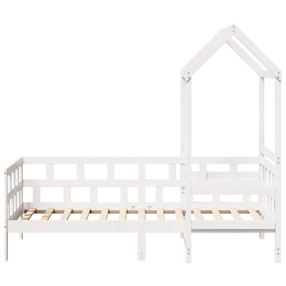 vidaXL Day Bed with Roof without Mattress White 80x200 cm Solid Wood