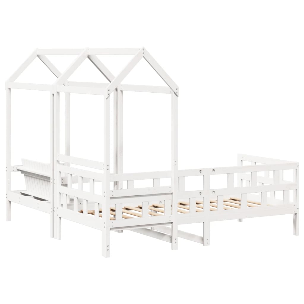 vidaXL Day Bed Set with Roof without Mattress White 80x200 cm