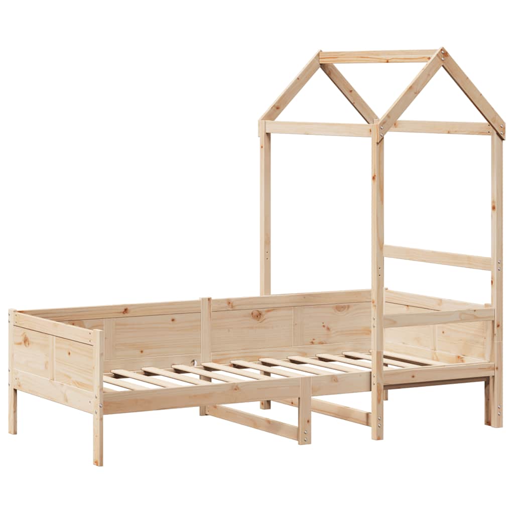 vidaXL Day Bed with Roof without Mattress 80x200 cm Solid Wood