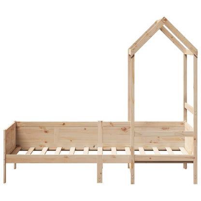 vidaXL Day Bed with Roof without Mattress 80x200 cm Solid Wood