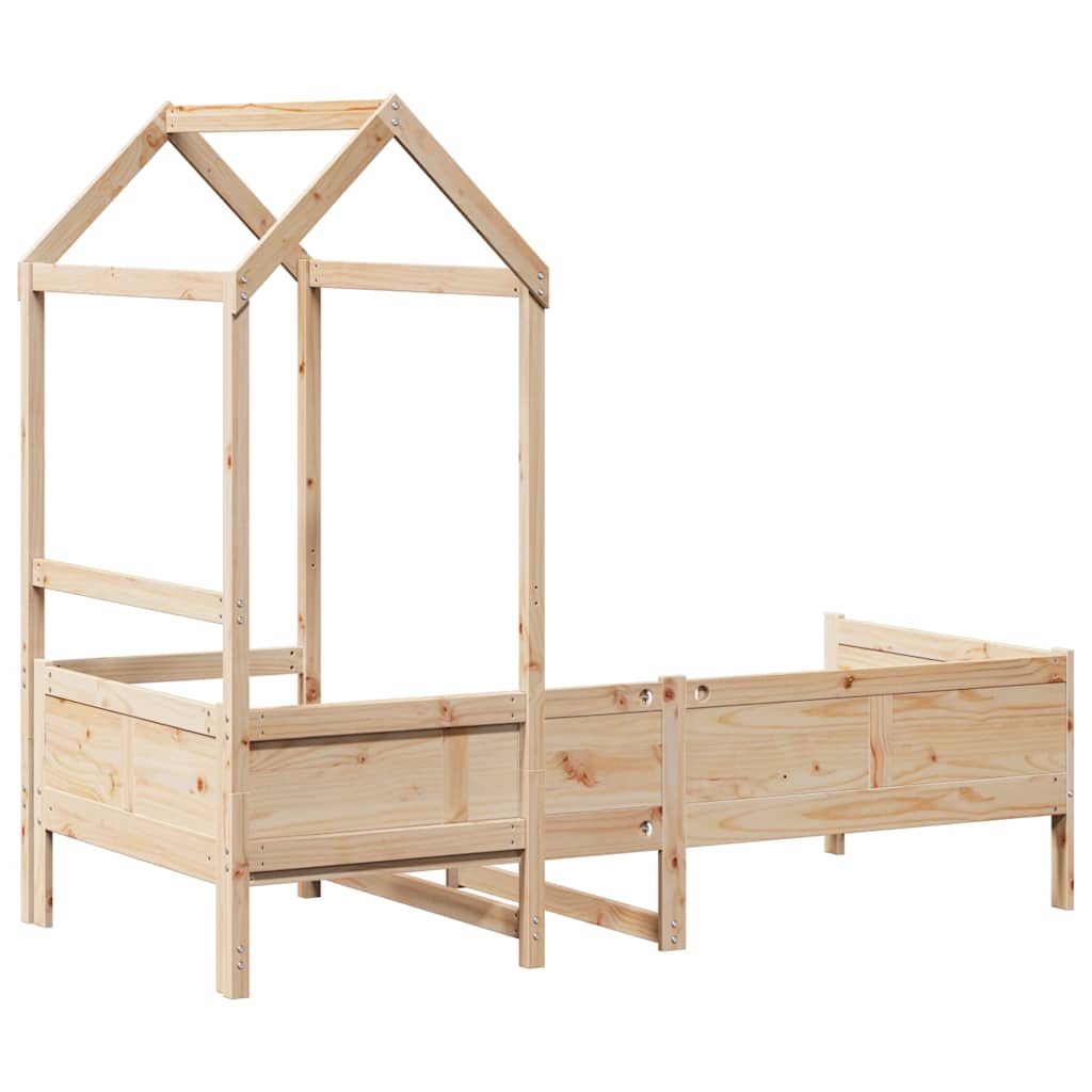 vidaXL Day Bed with Roof without Mattress 80x200 cm Solid Wood