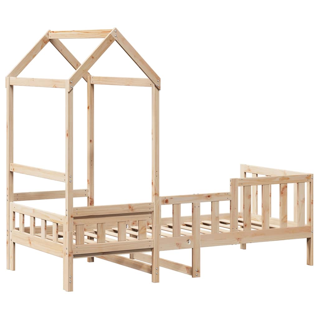 vidaXL Day Bed with Roof without Mattress 80x200 cm Solid Wood