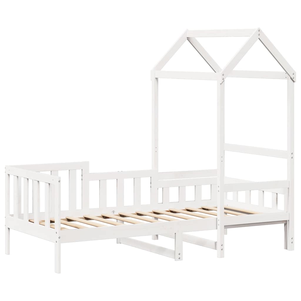 vidaXL Day Bed with Roof without Mattress White 80x200 cm Solid Wood