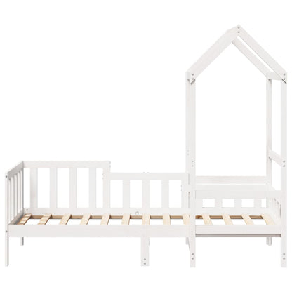 vidaXL Day Bed with Roof without Mattress White 80x200 cm Solid Wood