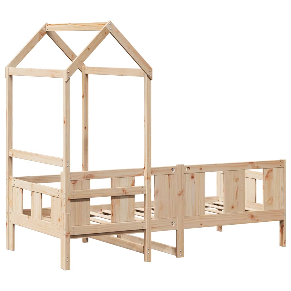 vidaXL Day Bed with Roof without Mattress 80x200 cm Solid Wood