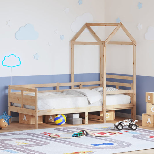 vidaXL Day Bed with Roof without Mattress 80x200 cm Solid Wood